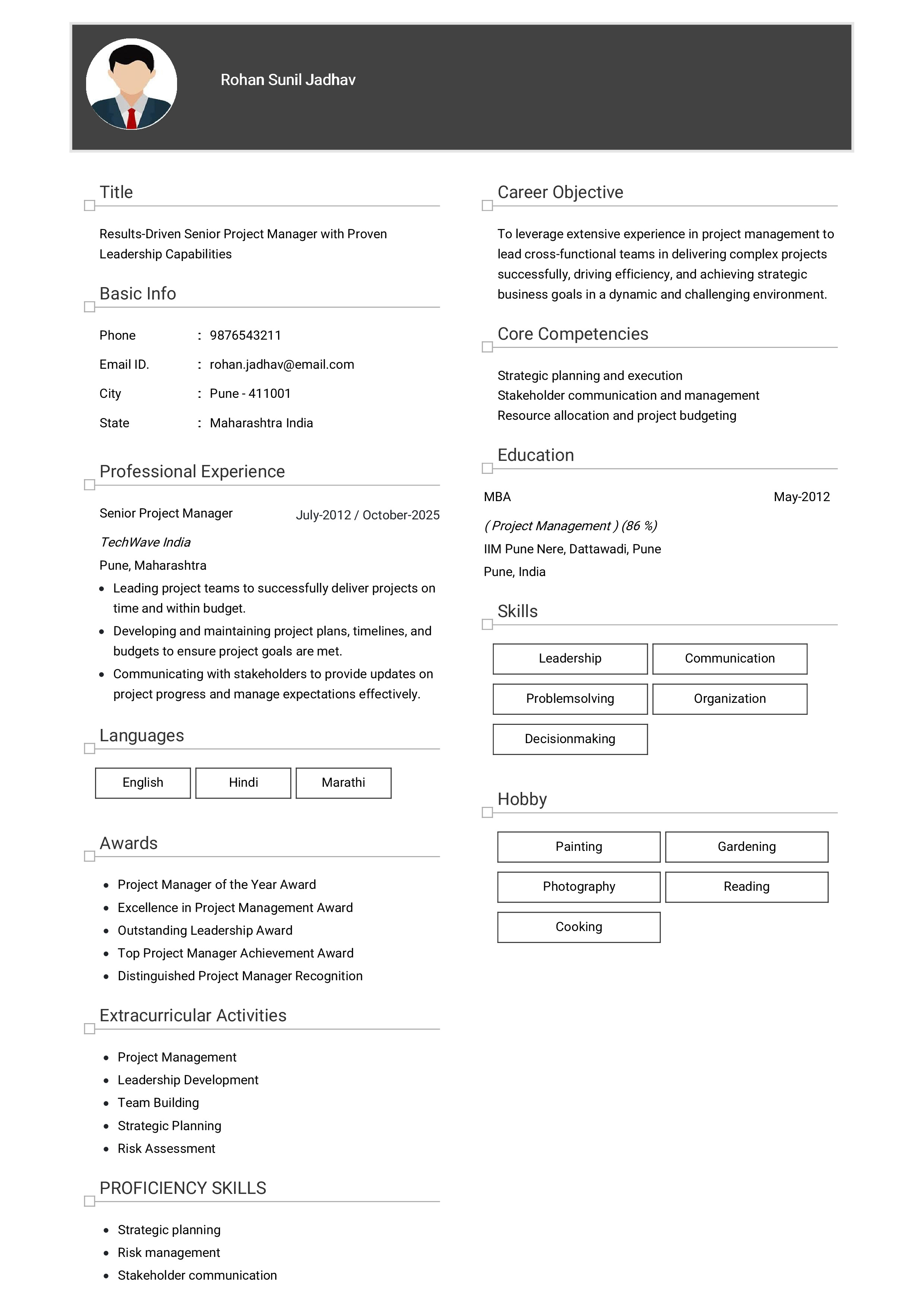 IRS Tax Examiner Resume Example