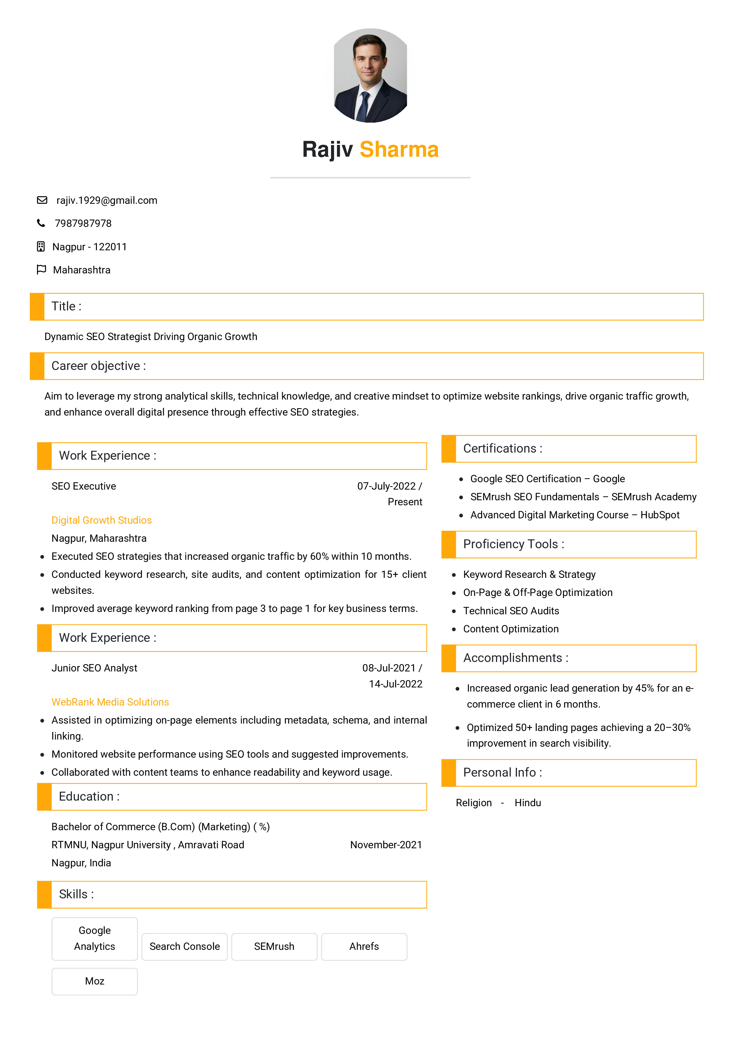 IRS Tax Examiner Resume Example