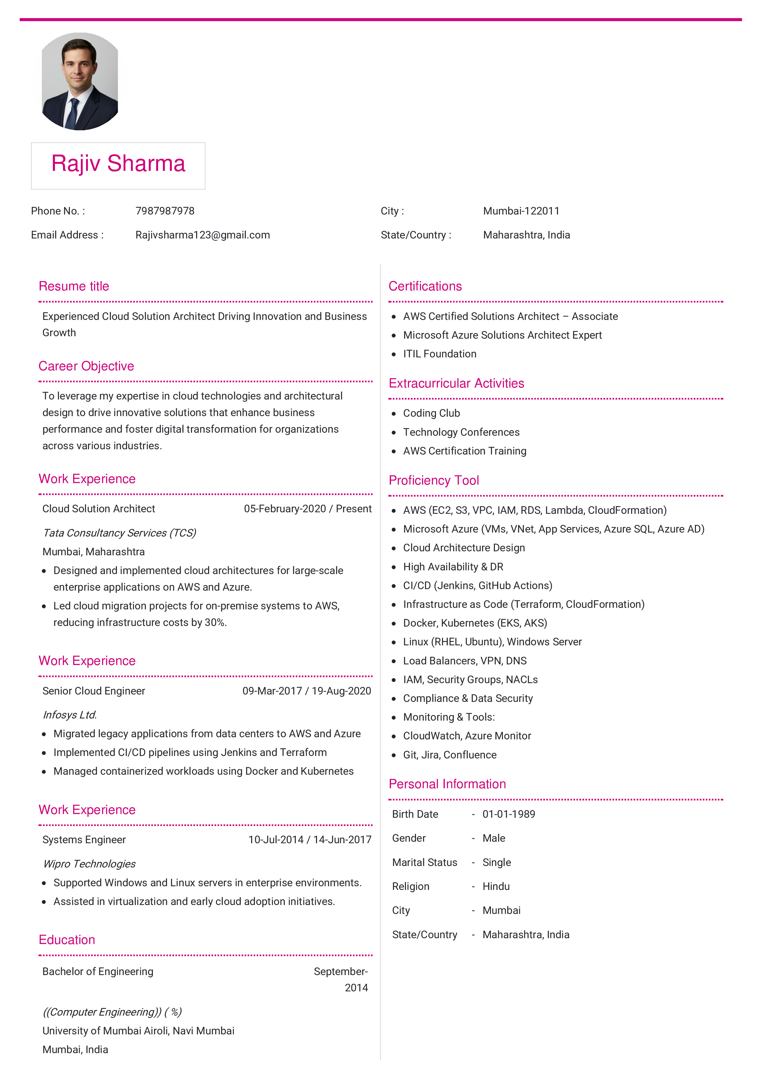 IRS Tax Examiner Resume Example