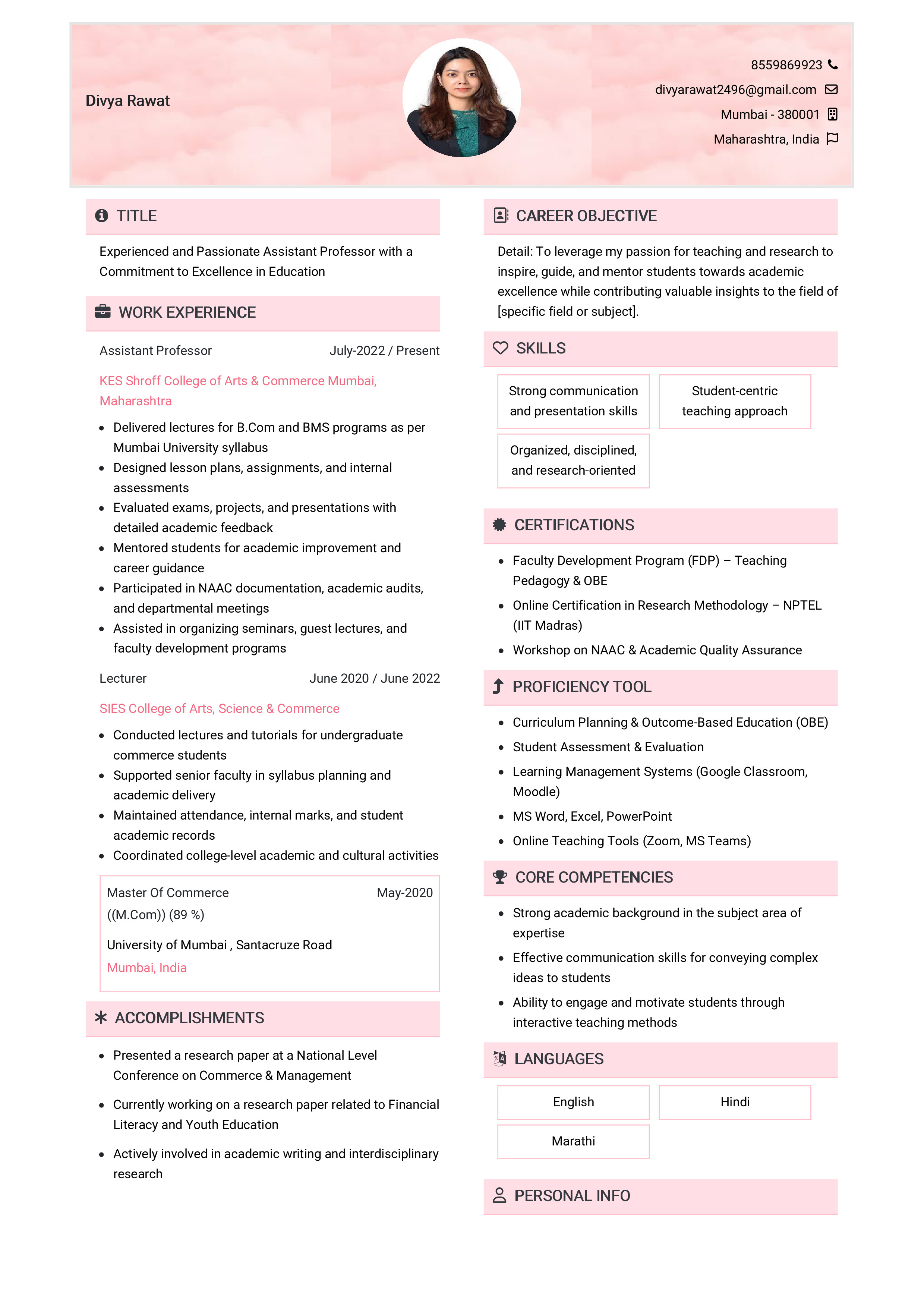 IRS Tax Examiner Resume Example