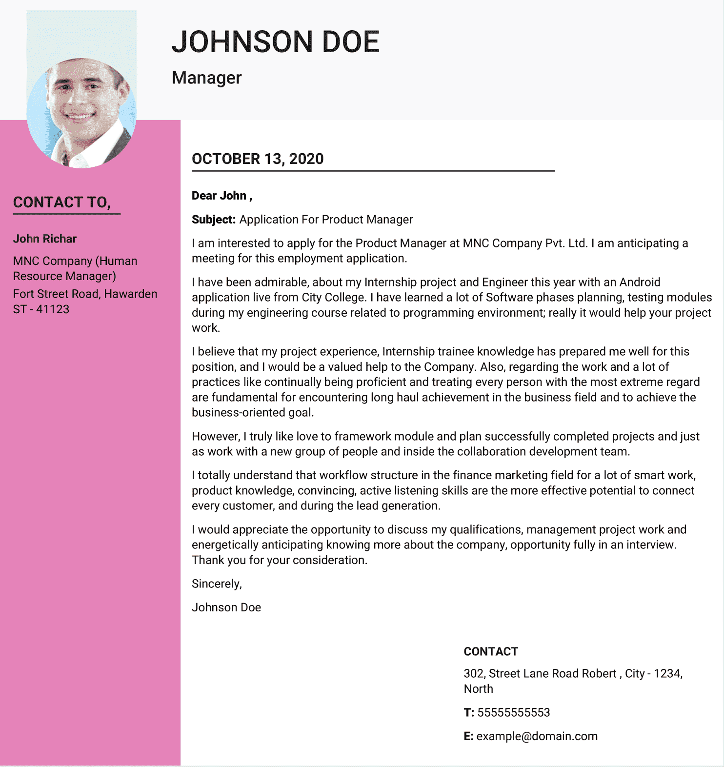 Perfect Cover Letter Template