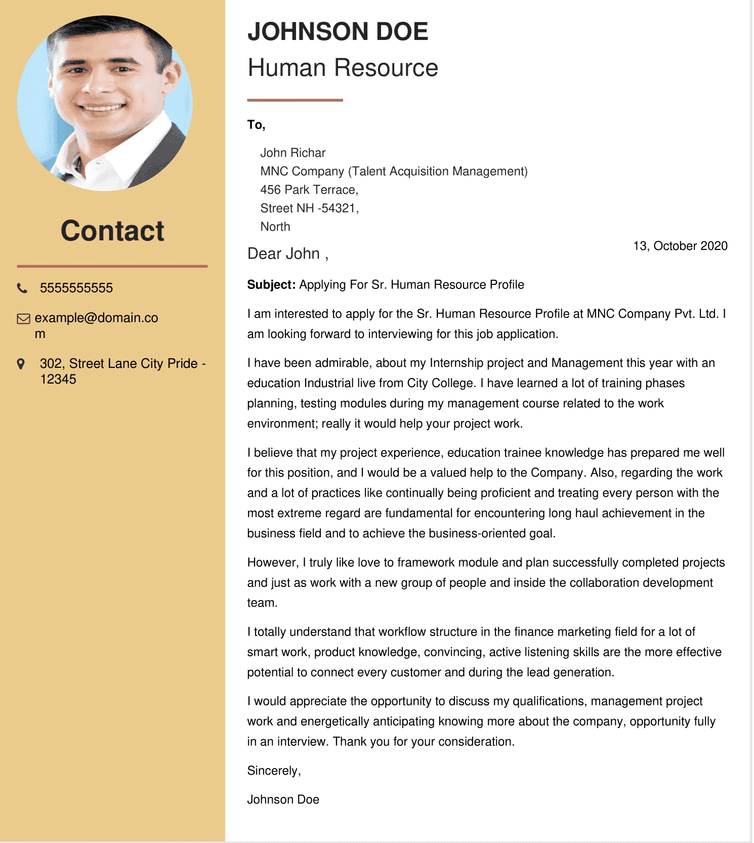 Perfect Cover Letter Template