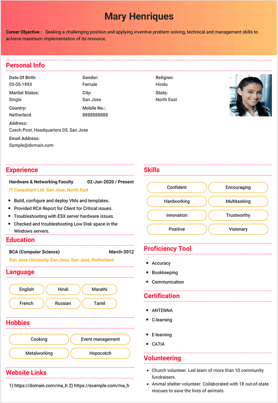 Perfect Resume Format