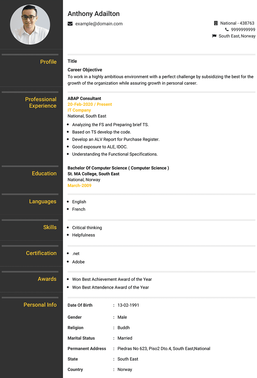 Let your resume do the work.